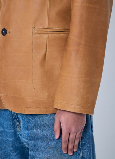 Our Legacy Leather Openning Blazer Brown our0160019