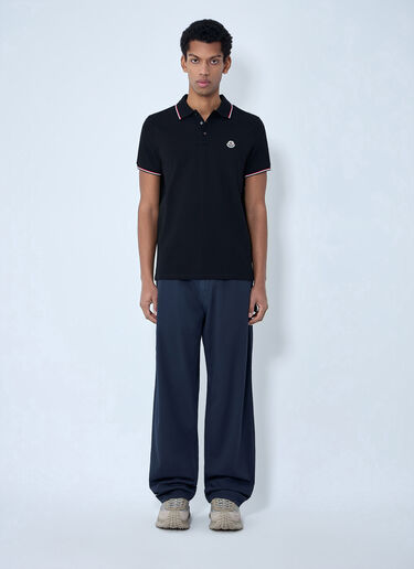 Moncler Logo Patch Polo Shirt Black mon0163035