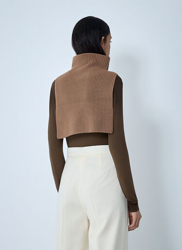 Max Mara ロゴモチーフウールスカーフ キャメル max0262034