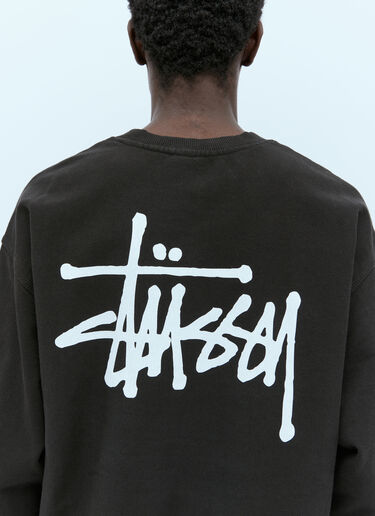 Stüssy Basic Logo Print Sweatshirt Black sts0152077