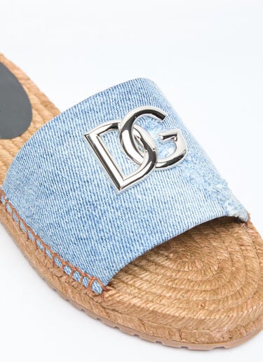 Dolce & Gabbana Denim Logo Slides Blue dol0255024