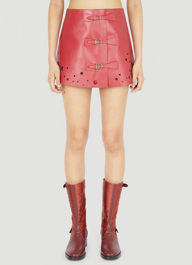 Durazzi Milano Cut Out Mini Skirt Red drz0252012