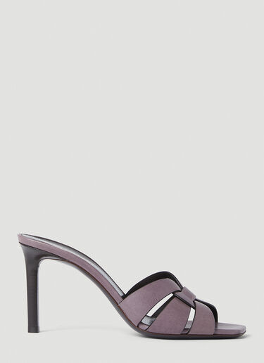 Saint Laurent Tribute High Heeled Mules Purple sla0252030