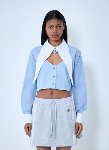 Vivienne Westwood Layered Collar Crop Shirt Blue vvw0263004