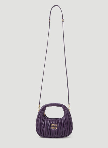 Wander Matelassé Leather Hobo Mini Shoulder Bag Miu Miu Wander Matelassé Leather Hobo Mini Shoulder Bag Purple miu0254061