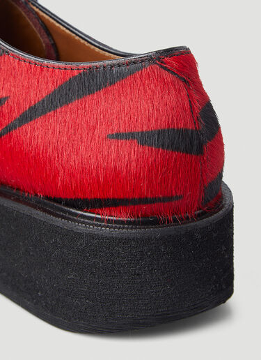 Marni 斑马纹厚底 Creeper 系带鞋 红 mni0245025