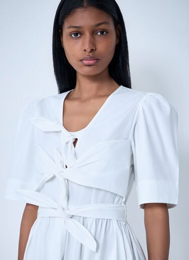 GANNI Tie-Strap Dress White gan0263030