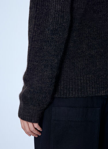 LN-CC® - Entire Studios: Knit Zip Turtleneck - Dark Brown Entire Studios Knit Zip Turtleneck Dark Brown ent0166001