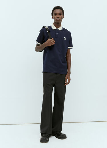 Gucci Polo Shirt With Interlocking G Motif Navy guc0155011
