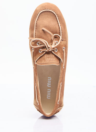 Miu Miu Faded Suede Loafers Brown miu0256046
