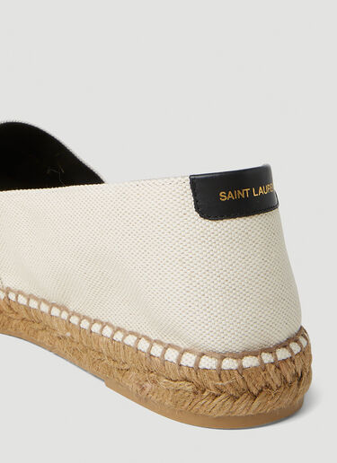 Saint Laurent 徽标刺绣渔夫鞋 米色 sla0151042