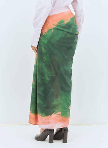 Dries Van Noten Long Draped Skirt Pink dvn0258013