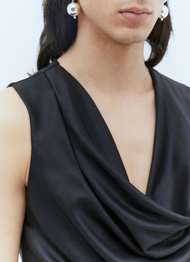 Aaron Esh Draped Wool Top Black ash0154005