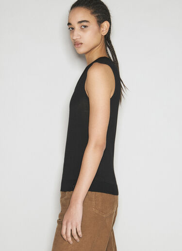 Saint Laurent Cassandre Wool Tank Top Black sla0255024