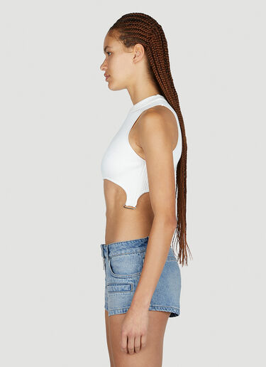 Courrèges Suspenders Crop Top White cou0251041