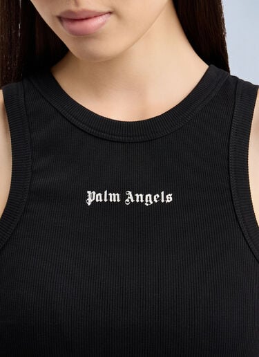 Palm Angels Classic Logo Fitted Tank Top Black pma0264218
