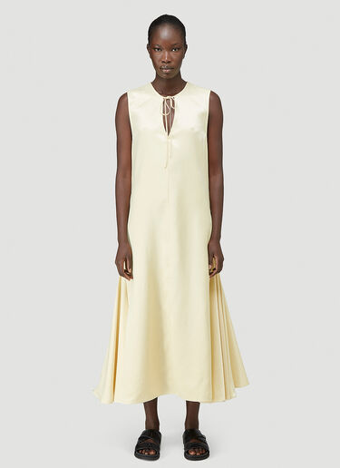 Jil Sander Pleated Necktie Dress Yellow jil0244001