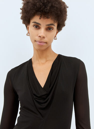 TOTEME Draped V-Neck Maxi Dress Black tot0258004