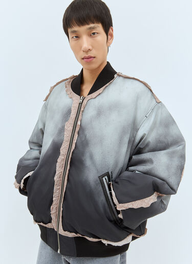 Acne Studios Frayed Trims Bomber Jacket Grey acn0158005