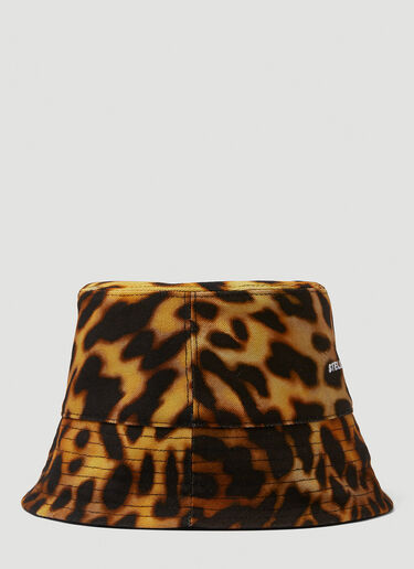 Stella McCartney 동물 프린트 버킷 햇 브라운 stm0249041