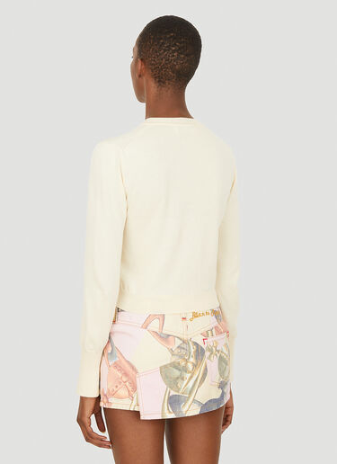 Vivienne Westwood Ripped Long Sleeve Knit Top Cream vvw0252013