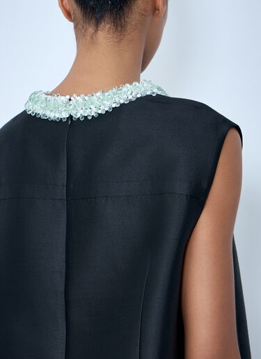 Prada Embellished Neckline Sleeveless Dress Black pra0264018