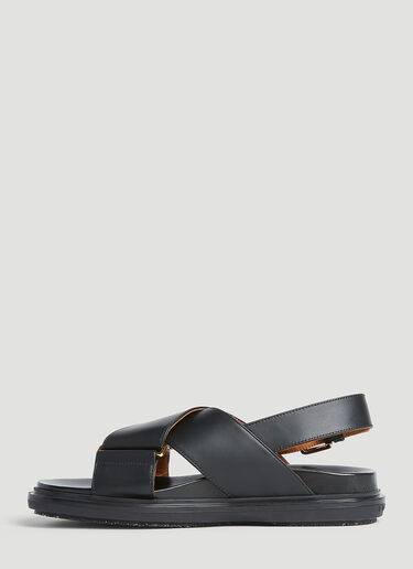 Marni Fussbett Leather Sandals Black mni0255023