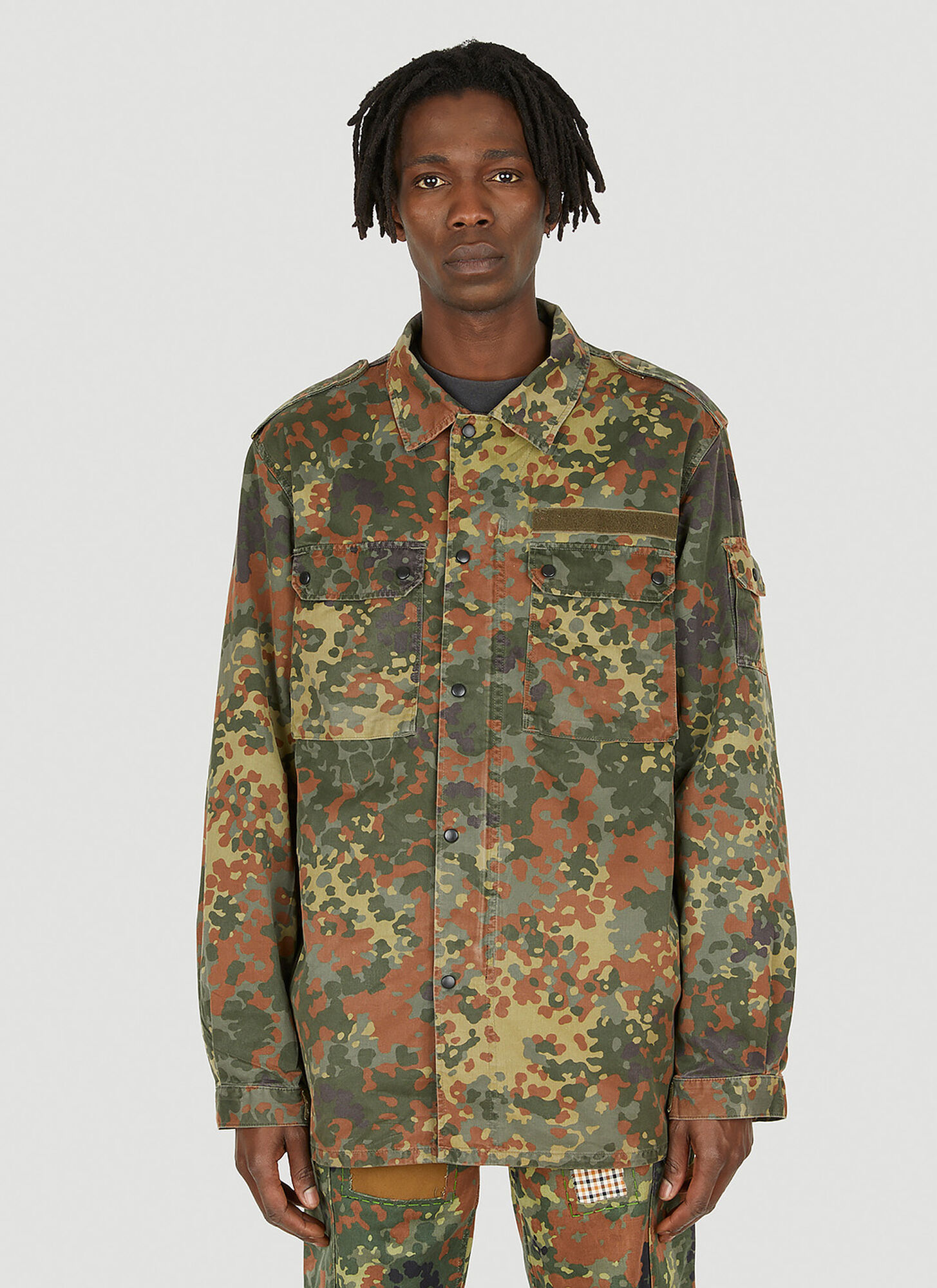 Drx Farmaxy For Ln-cc Camo Military Jacket Unisex Green