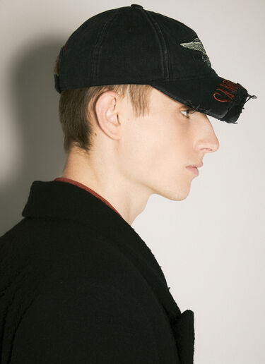 Martine Rose Cut Peak Baseball Cap Black mtr0158017