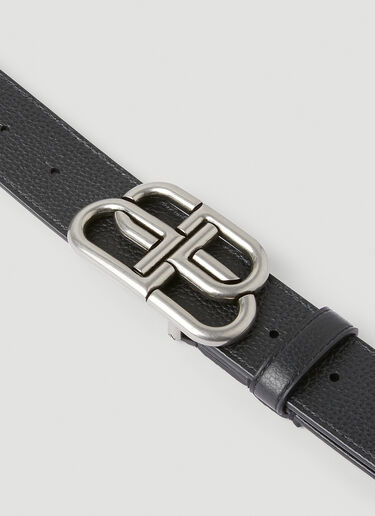 Balenciaga BB Large Leather Belt Black bal0147091