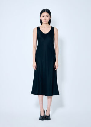 Max Mara Silk Midi Dress Black max0259004
