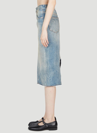 Denim Midi Skirt MM6 Maison Margiela Denim Midi Skirt Blue mmm0253018