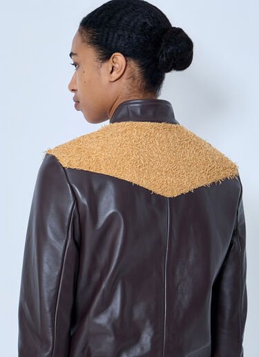 Kiko Kostadinov Konrad Leather Jacket Brown kko0264003