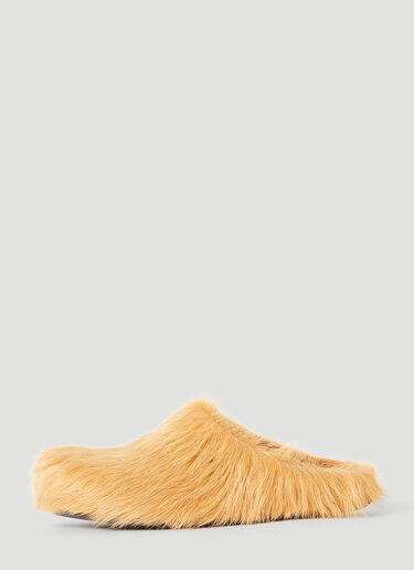Marni Fussbett Hairy Mules Yellow mni0253045