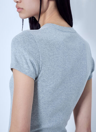 LN-CC® - Saint Laurent: Cassandre Fitted T-Shirt - Grey Saint Laurent Cassandre Fitted T-Shirt Grey sla0265006