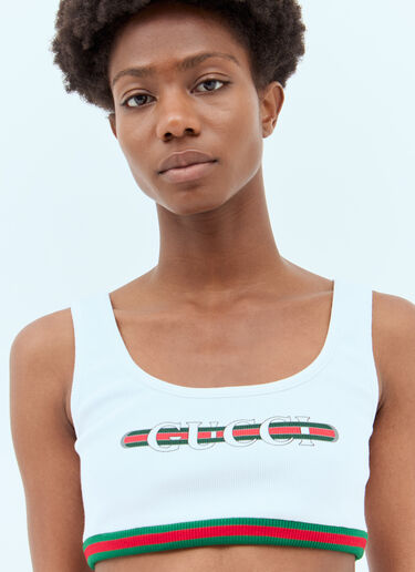 Gucci Logo Print Tank Top White guc0257006