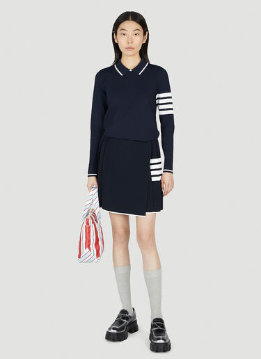 Thom Browne Four Bar Pleated Skirt Blue thb0251015