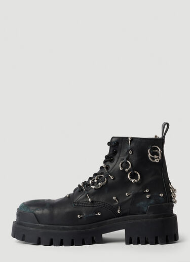 Balenciaga Strike 20mm Pierced Boots Black bal0154033