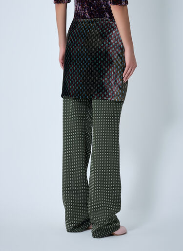 Dries Van Noten Printed Pants With Contrast Overlay Khaki dvn0262027