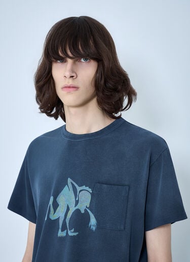 ERL Puke T-Shirt Blue erl0164007