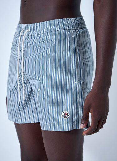 Moncler Striped Swim Shorts Blue mon0164013