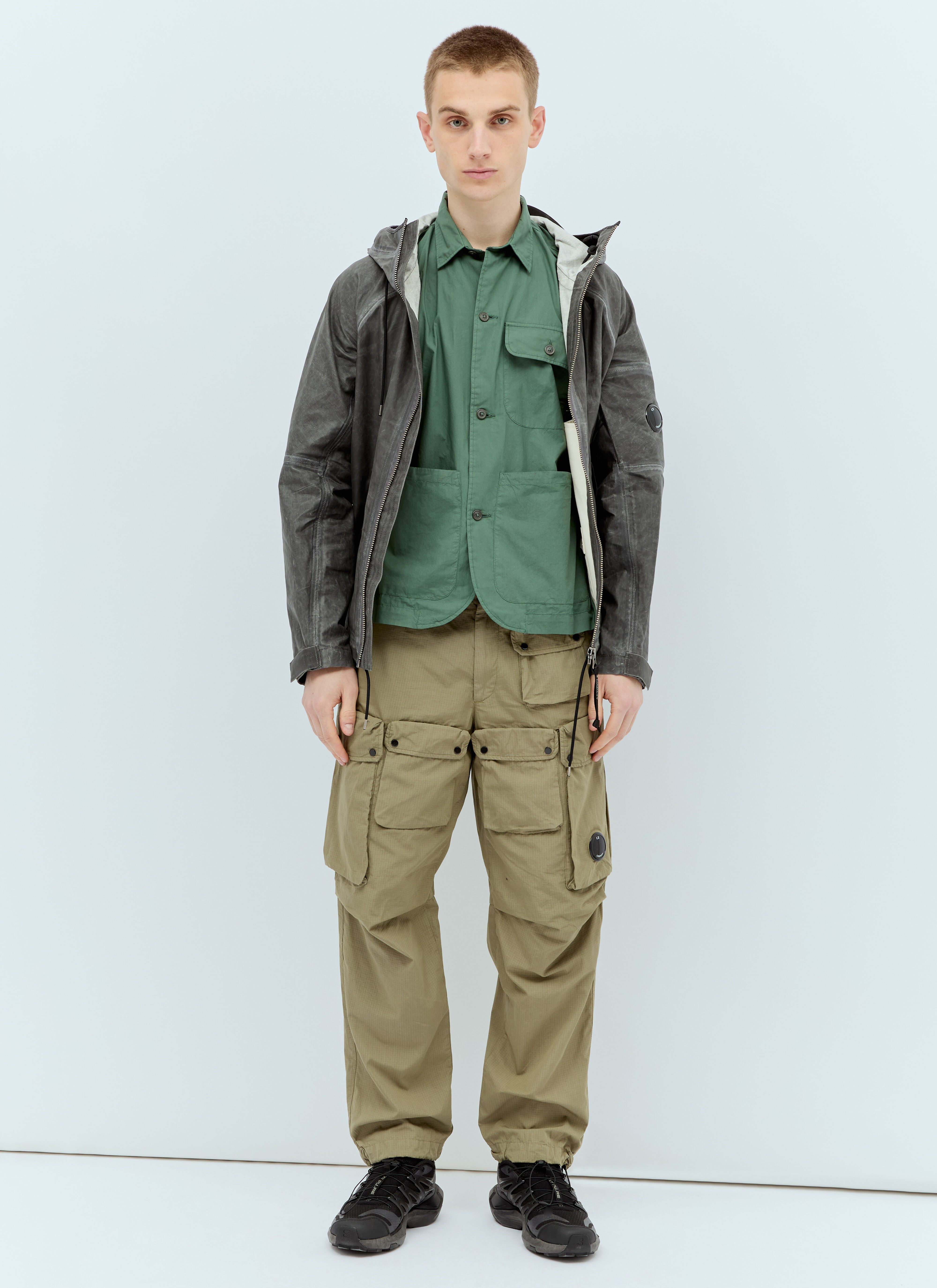C.P. Company Men's' Poplin Workwear Shirt in Green | LN-CC®