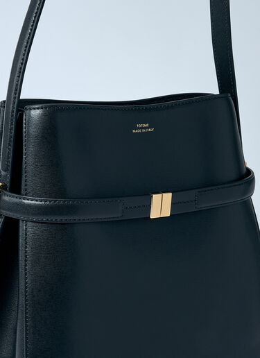 TOTEME Leather Belted Bucket Bag Black tot0259028