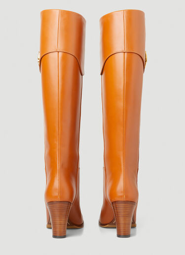 Gucci Half Horsebit Heeled Boots Orange guc0251079
