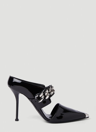 Alexander McQueen Punk Chain High Heel Mules Black amq0250055