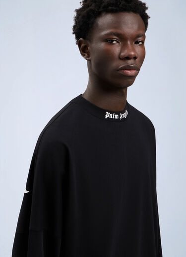 LN-CC® - Palm Angels: Classic Logo Long-Sleeved Over T-Shirt - Black Palm Angels Classic Logo Long-Sleeved Over T-Shirt Black pma0164064
