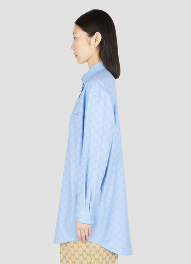 Gucci Button-Down GG Supreme Shirt Blue guc0253077