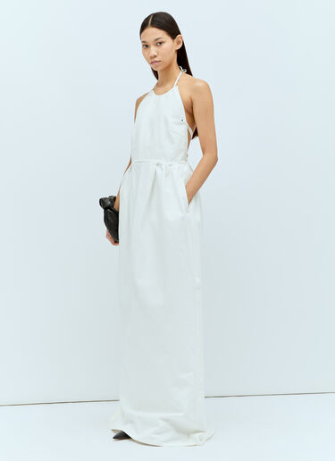 Max Mara Halter Neck Maxi Dress White max0256063