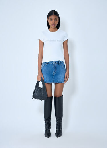 Alexander Wang Logo Motif Cotton Jersey T-Shirt White awg0263015