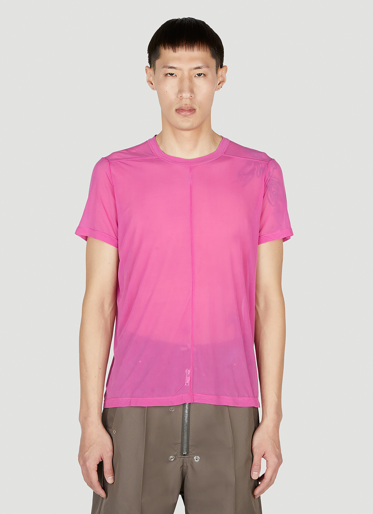Shop Rick Owens Level T-shirt In Pink
